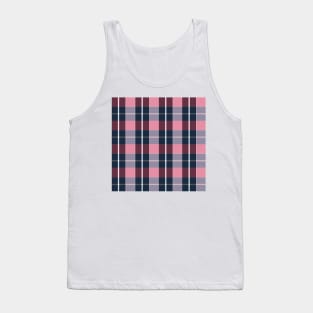 Classic Pink Navy White Plaid Tank Top